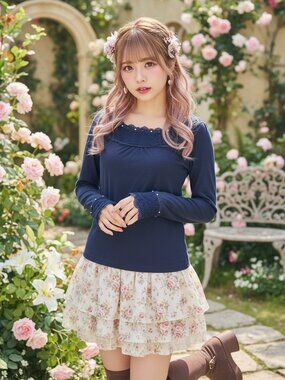 AXES FEMME hime gyaru ryousangata long sleeve top